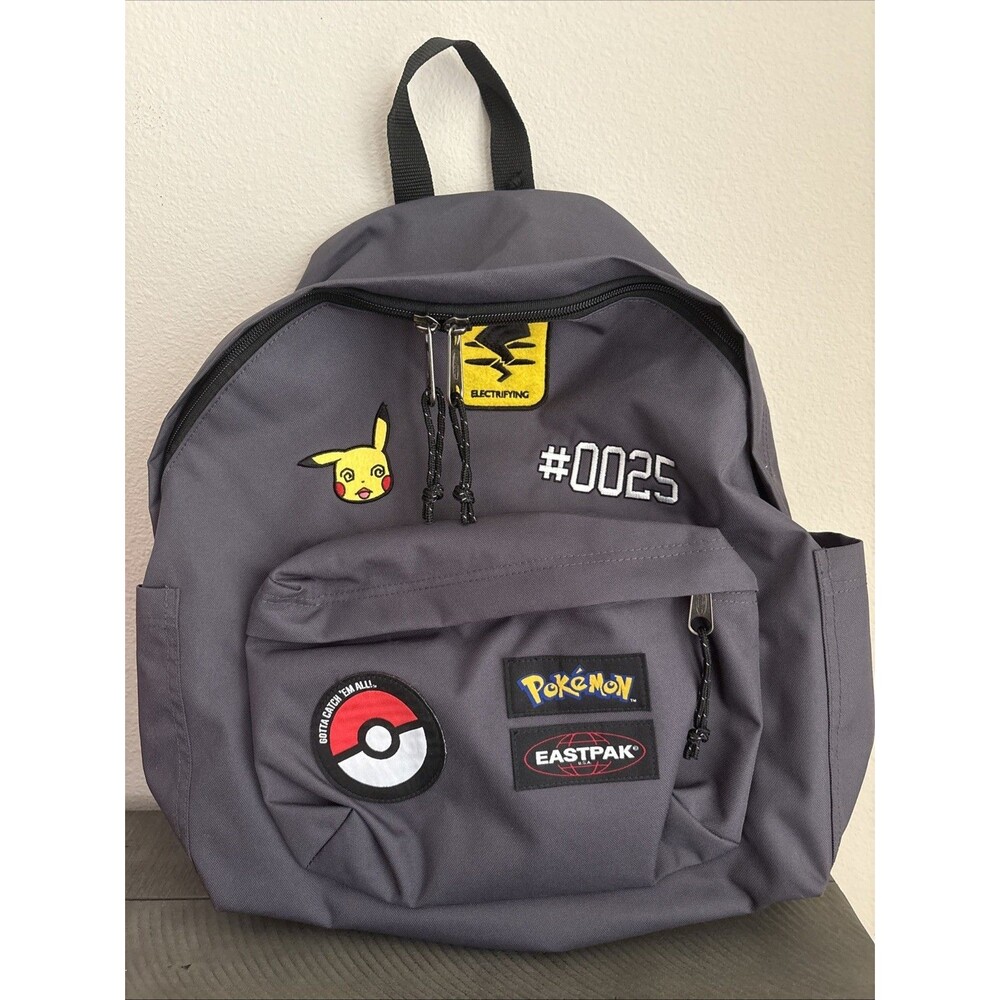 Pokemon x Eastpak Day Pak'r Patches Grey Gray Backpack 0025 NEW